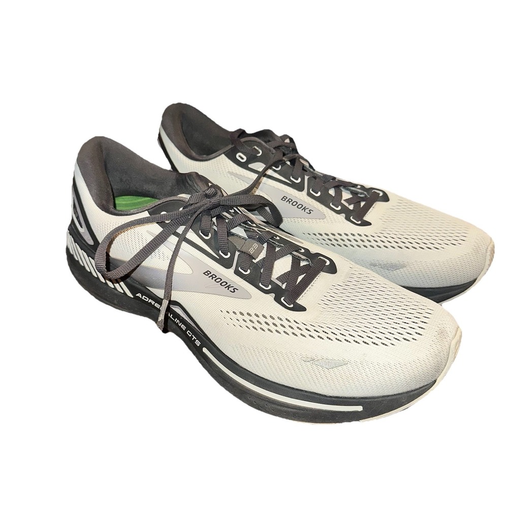 Brooks Adrenaline GTS 23 Mens Shoes 12.5 Running Athletic Oyster Ebony Sneakers